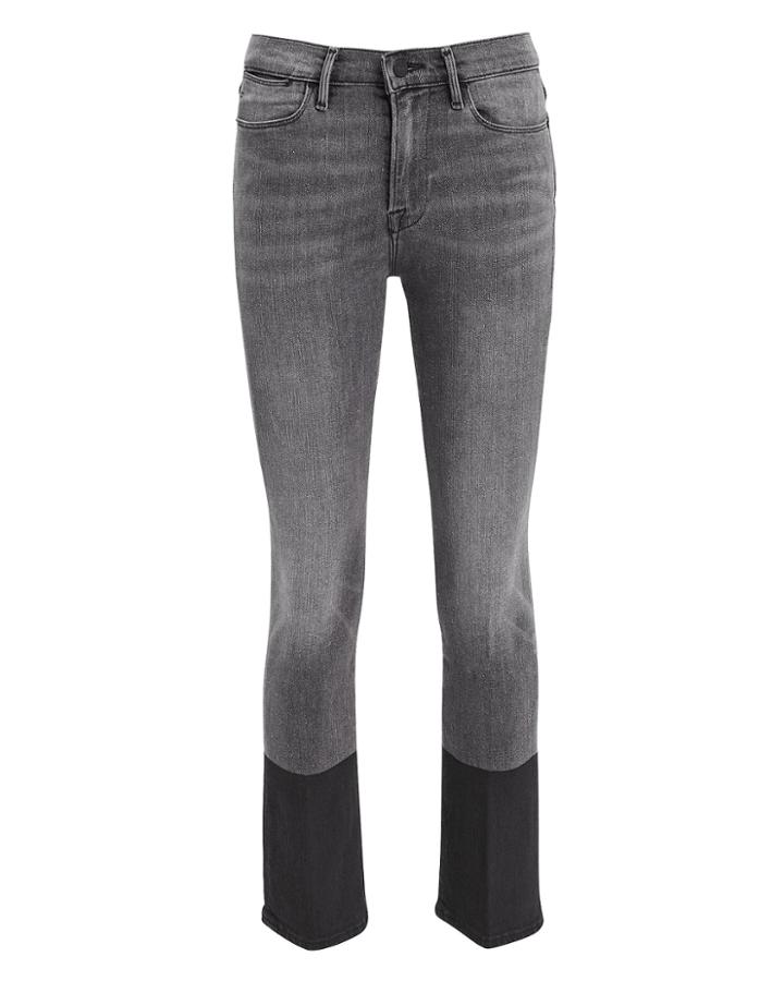 Frame Le High Straight Coated Hem Jeans Charcoal Denim 29