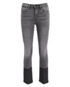Frame Le High Straight Coated Hem Jeans Charcoal Denim 29