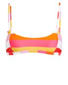 Inc Swim Zulu Striped Bikini Top Yellow/pink/orange M
