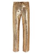 Iro Construction Gold Sequin Pants Gold 36