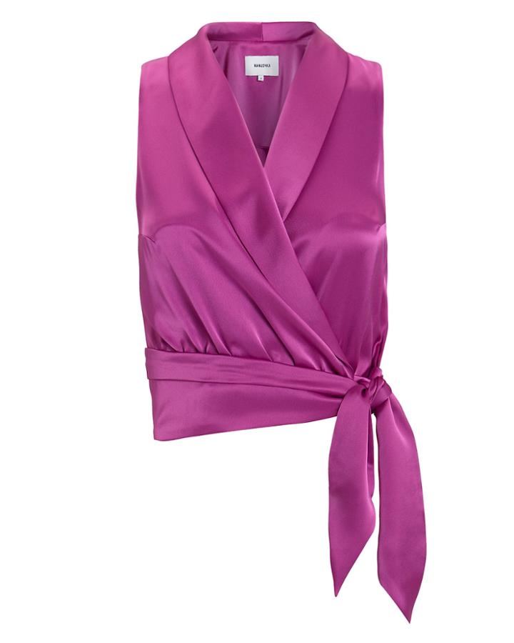 Nanushka Silo Wrap Top Magenta S