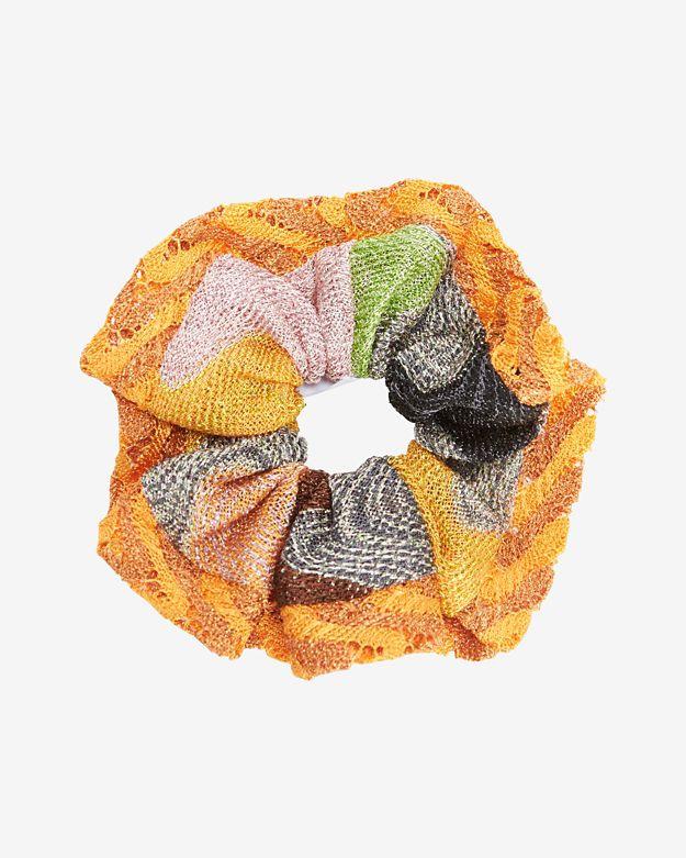 Missoni Lurex Knit Hair Scrunchie: Pumpkin