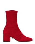 Schutz Lupe Suede Booties Red 7.5