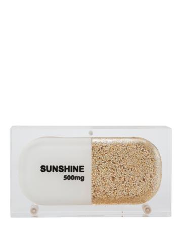 Sarah's Bag Sunshine Glitter Pill Acrylic Clutch