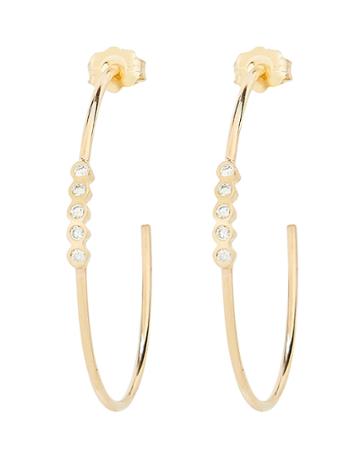 Zoe Chicco Zo Chicco Bezel Diamond Hoops Gold 1size