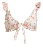 Love Shack Fancy Loveshackfancy Claudia Bikini Top Pink/ivory P