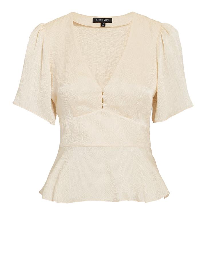 Exclusive For Intermix Intermix Hanneli Silk Top Ivory 2