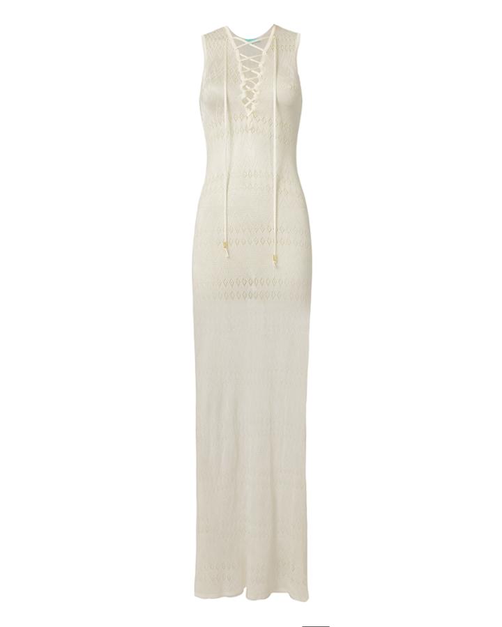 Melissa Odabash Swim Melissa Odabash Kourtney Lace-up Maxi Dress White M