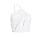 Cushnie One Shoulder Crepe Top White 2