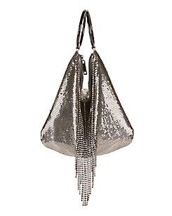 Whiting & Davis Whiting &amp; Davis Mesh Fringe Double Ring Clutch