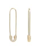 Sydney Evan Pav Diamond Safety Pin Earrings Gold 1size
