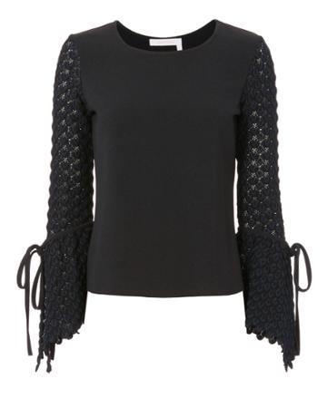 See By Chloã© Flared Knit Sleeve Top