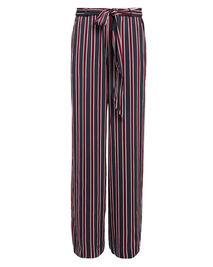 Frame Side Slit Easy Pants Navy/stripe P