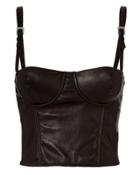 Fleur Du Mal Leather Bustier Top Black M