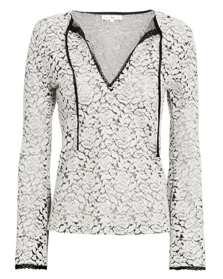Nightcap Clothing Black Base Lace Top White/black L