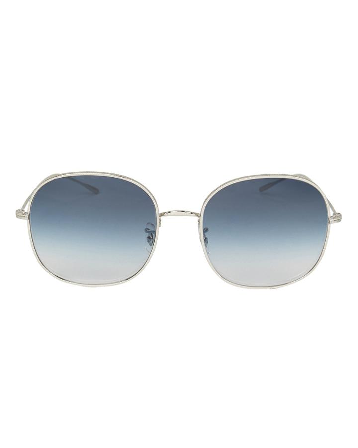 Oliver Peoples Mehrie Gradient Round Sunglasses Blue/silver 1size