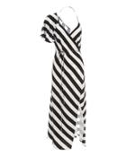 Michelle Mason Striped Wrap Midi Dress Stripe 6