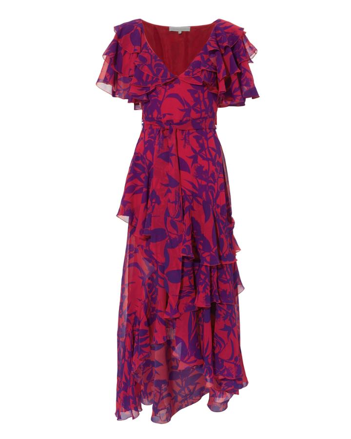 Borgo De Nor Valeria Ruffle Dress Red 2