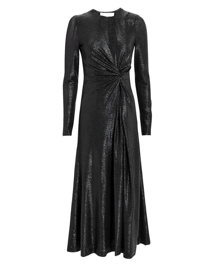 Galvan Metallic Pinwheel Dress Black 34