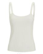 The Range Ribbed Open Back Tank White P