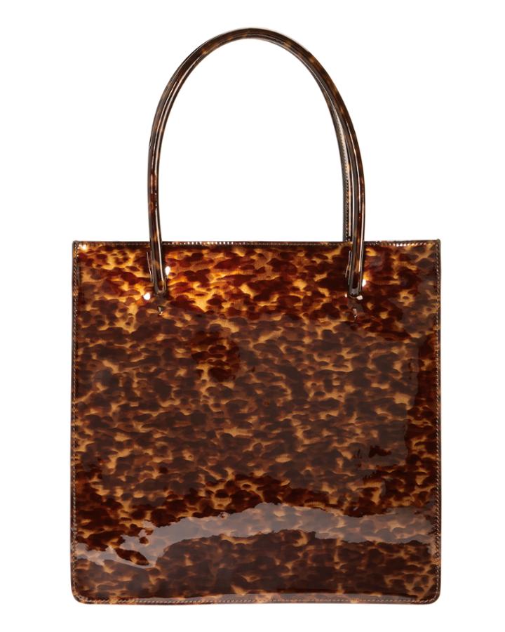 Maryam Nassir Zadeh Anais Tortoiseshell Patent Leather Tote Brown 1size