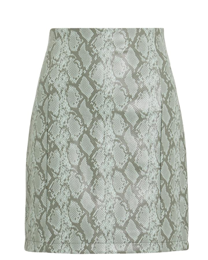 Torn Ronny Kobo Rida Snakeprint Mini Skirt Grey/snakeskin P