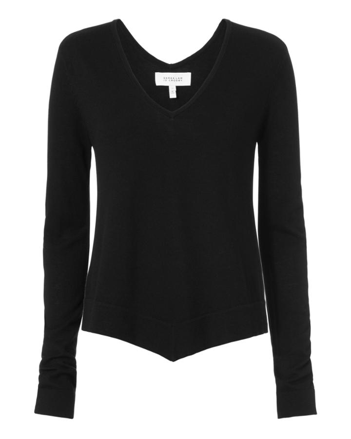 Derek Lam 10 Crosby Asymmetric Pullover Sweater Black P