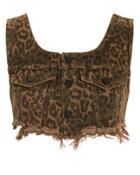 Alexander Wang Leopard Bralette Crop Top Leopard P