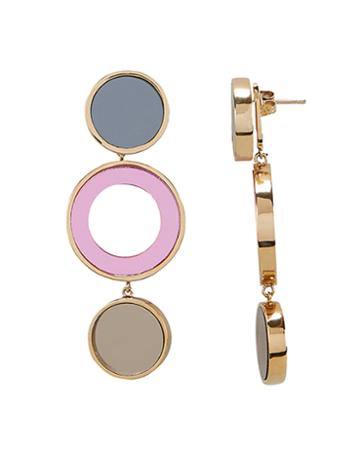 Colette Malouf Reflection Bronze And Pink Circle Earrings Pink 1size
