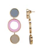 Colette Malouf Reflection Bronze And Pink Circle Earrings Pink 1size