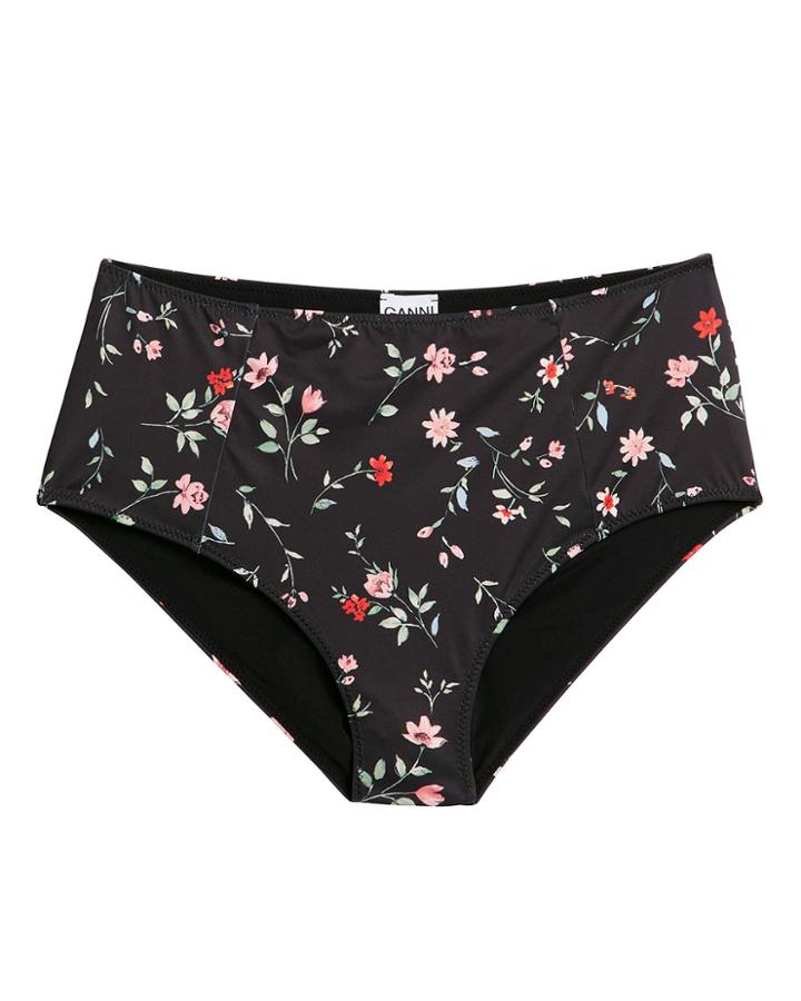 Ganni Dark Floral Jackson Bikini Bottoms Dark Floral 34