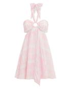 Jonathan Simkhai Hawaiian Sarong Halter Tie-dyed Dress Pink P