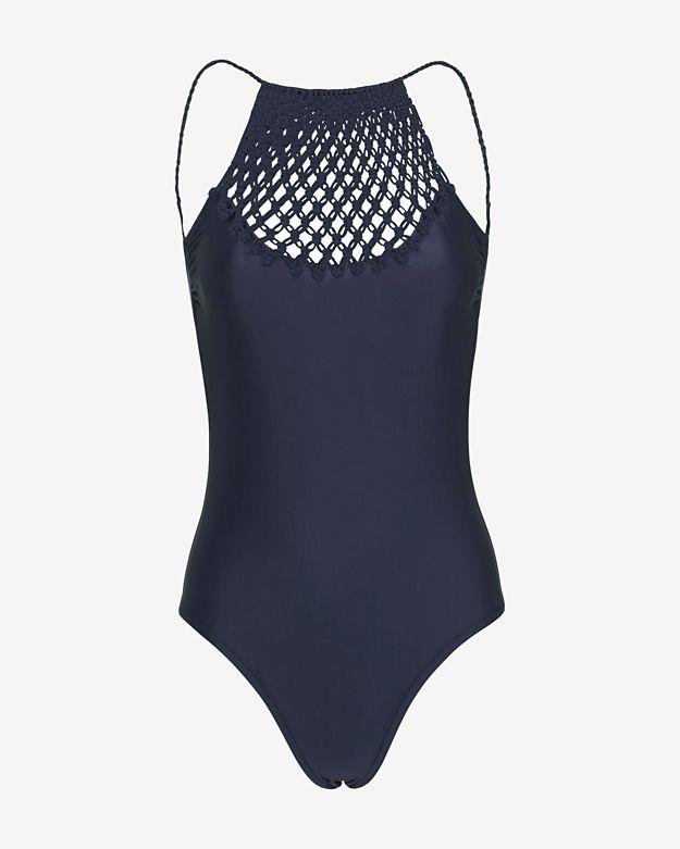 Lenny Niemeyer Crochet Halter Neckline One Piece Swimsuit- Final Sale