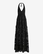Alexis Embroidered Halter Neck Gown