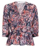 Iro Saola Floral Blouse Blue/red 36