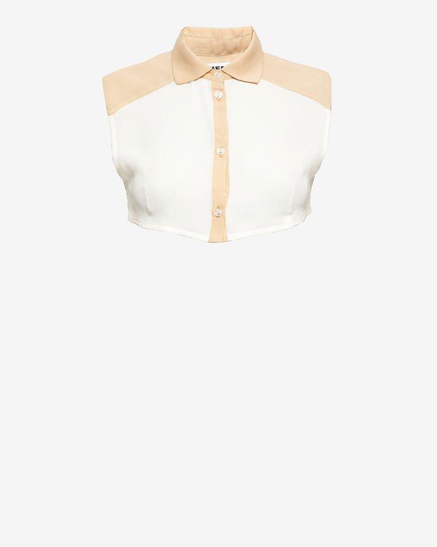 Etienne Deroeux Sheer Crop Blouse