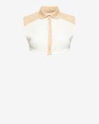 Etienne Deroeux Sheer Crop Blouse