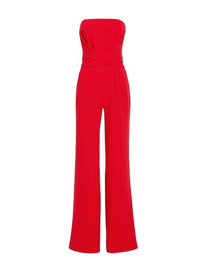 Jonathan Simkhai Red Crepe Jumpsuit Red 2