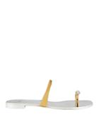 Giuseppe Zanotti Crystal Toe Ring Flat Sandals Metallic 36.5