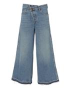 Monse Asymmetrical High Waist Culotte Jeans Blue-med Zero
