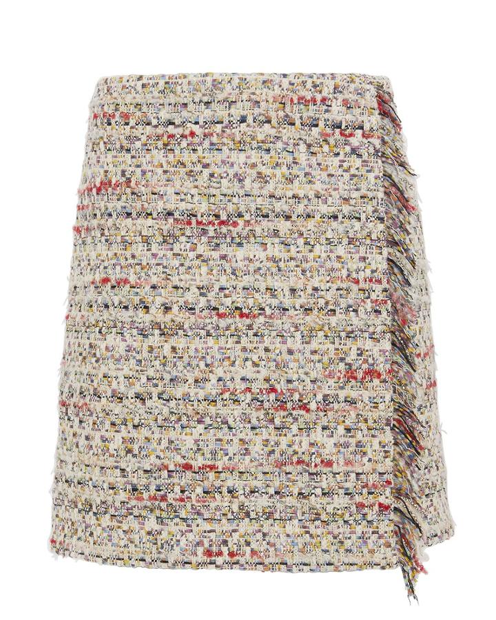Adam Lippes Cotton Tweed Wrap Mini Skirt Multi Zero