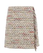 Adam Lippes Cotton Tweed Wrap Mini Skirt Multi Zero