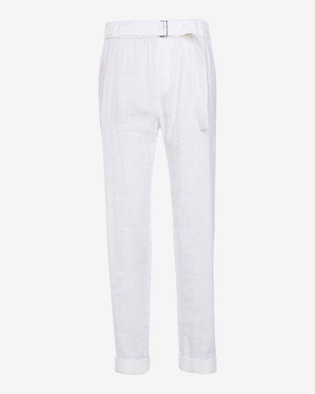 Vince Belted Linen Pant: White