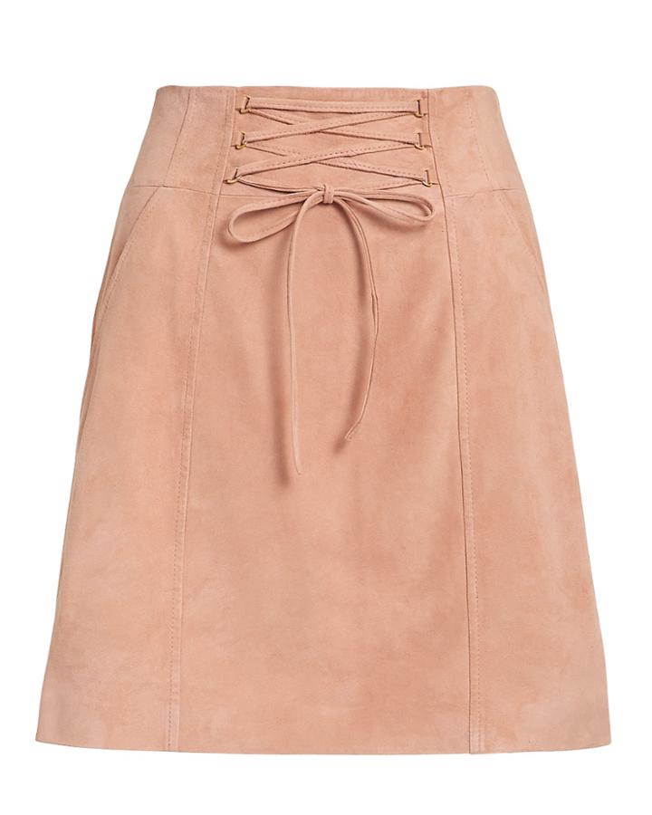 Exclusive For Intermix Intermix Talia Lace-up Mini Skirt Blush 2
