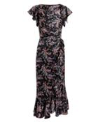 Cinq A Sept Cinq  Sept Nanon Ruffle Midi Dress Black/floral 10