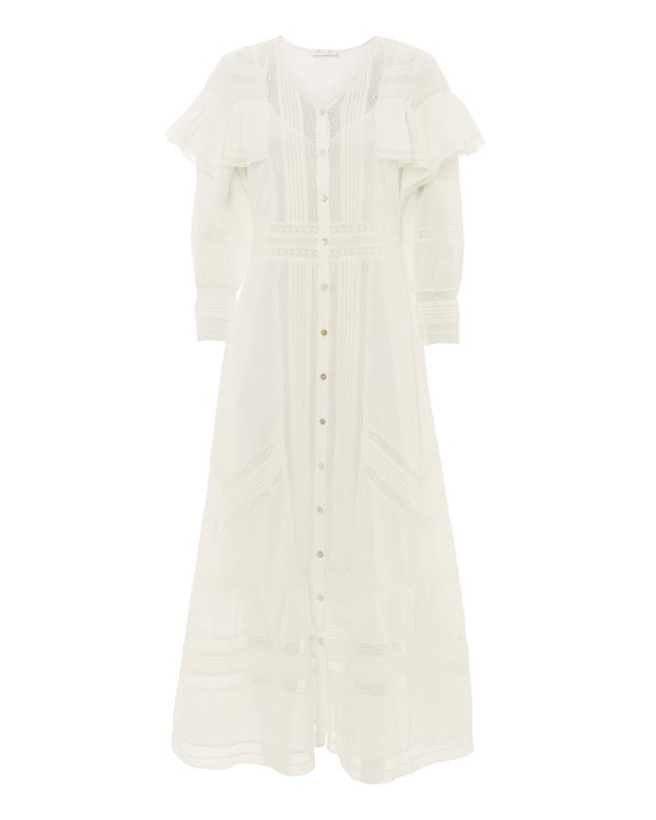 Love Shack Fancy Loveshackfancy Delphine Maxi Dress White 2