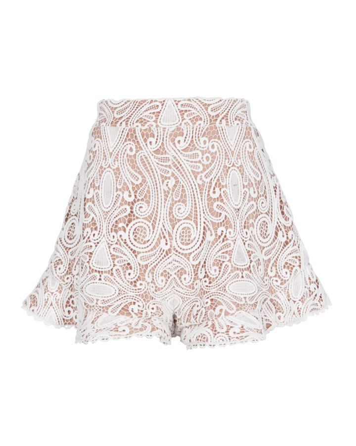 Alexis Barron White Lace Shorts White S