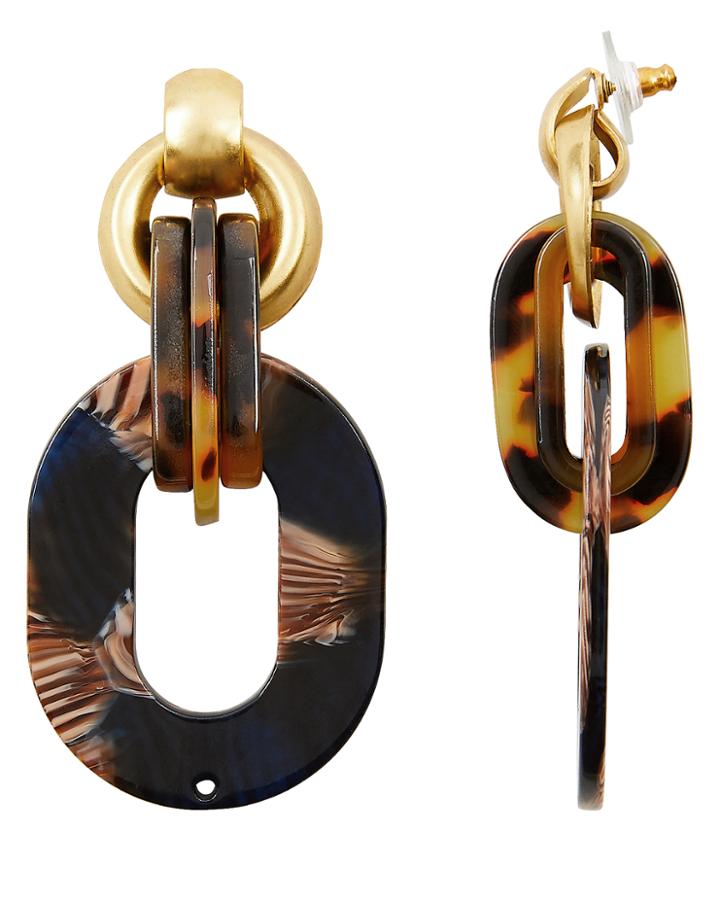 Elizabeth Cole Sophia Earrings Gold/navy 1size