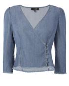 Exclusive For Intermix Intermix Charlotte Chambray Top Denim Zero