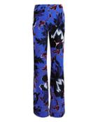 Diane Von Furstenberg Erica Floral Velvet Pants Blue/floral 2